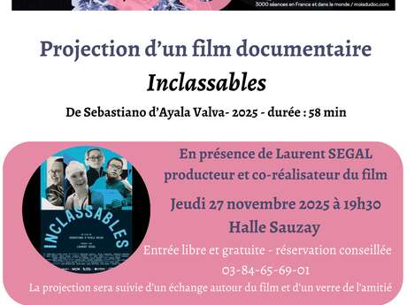 Projection d'un film documentaire "Inclassables"