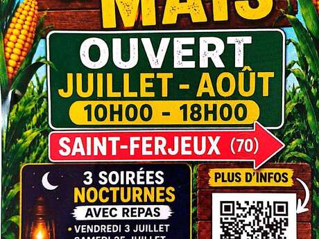 Labyrinthe de maïs en nocturne avec repas