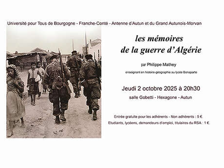 Conférence Les mémoires de la guerre d'Algérie, par Philippe Mathey, enseignant en histoire-géographie.