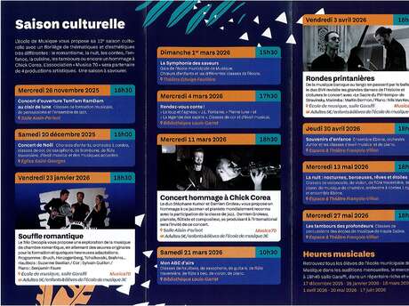 Saison culturelle de l'école de musique