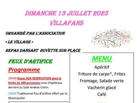 Repas et feu d'artifice Repas et feu d'artifice
