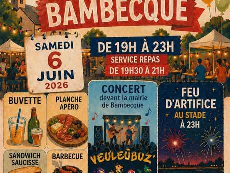 Soirée festive à Bambecque - Barbecue et concert des Veuleubuz - Feu d'artifice