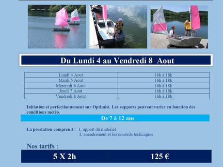 Stage Dériveur Optimist (7/12 ans)