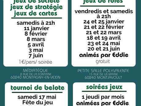 Soirées jeux de rôles Du 24 janv au 21 juin 2025