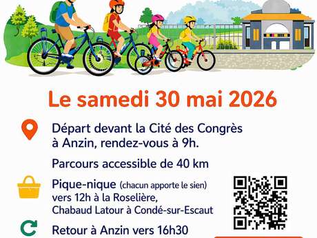 Balade familiale à vélo avec l'ADAV de Valenciennes