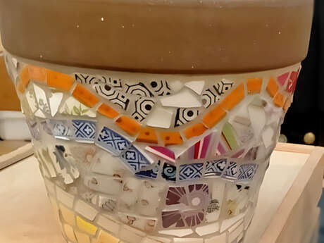 Cache-pot en mosaïque