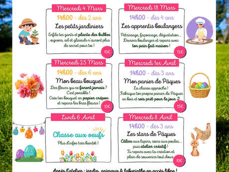 Animations Nature des mercredis de Mars et Avril au Jardin de Chlorophylle