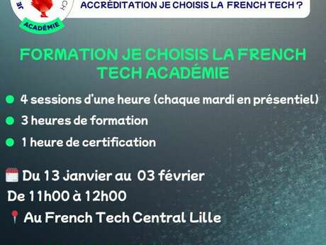 Formation "Je choisi la French tech academy" sur les marchés publics du 13 janvier au 3 février à la French Tech Central Lille