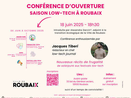 Saison Low-tech à Roubaix - Conférence d'ouverture - 18/06/2025