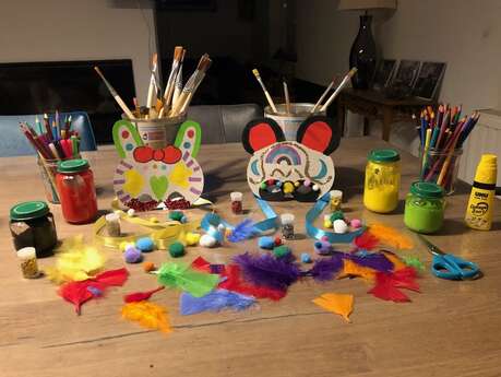 Atelier masque de carnaval à la ferme aux paons