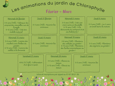 Animations nature en famille au Jardin de Chlorophylle