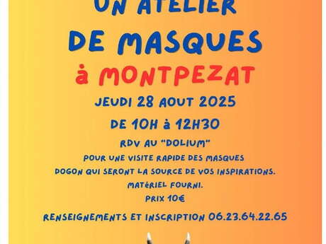 ATELIER DE CRÉATION DE MASQUES