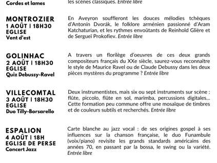 Festival "Balades Musicales" à Estaing Festival "Balades Musicales" à Estaing