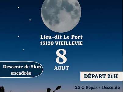 Descente nocturne en canoë au clair de lune