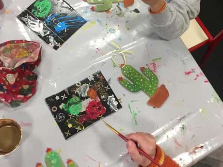 Festival Bonheurs d'Hiver - Atelier peinture couleurs du Mexique, les sapins du CREA