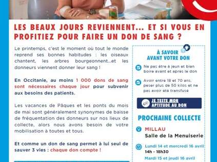 Don du sang 2025 à Millau