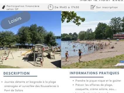 Baignade au lac de Pont de Salars avec le Centre social de Rodez