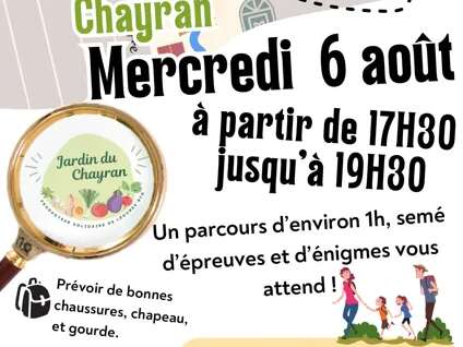 Rallye Nature - jardin du Chayran