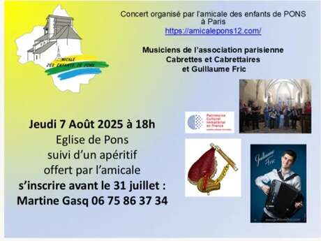 Concert Cabrette et Cabrettaires à Pons