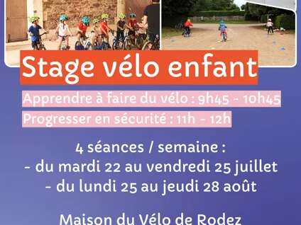 Stage : Je progresse à vélo (à partir de 4 ans) - Août