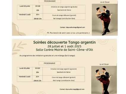 Soirées découverte Tango argentin