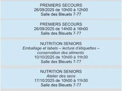 Atelier prévention senior : nutrition