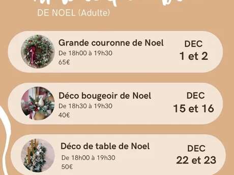 Atelier Art Floral : Déco table de Noël