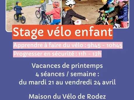 Stage de vélo - apprendre à faire du vélo