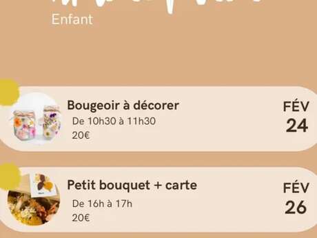 Atelier Enfant Art Floral : Bougeoir à décorer