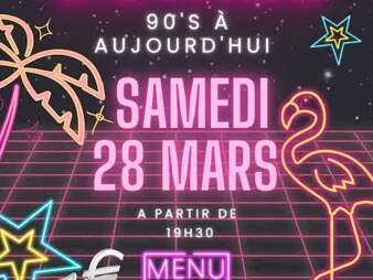 Soirée dansante avec repas années 90 à aujourd'hui