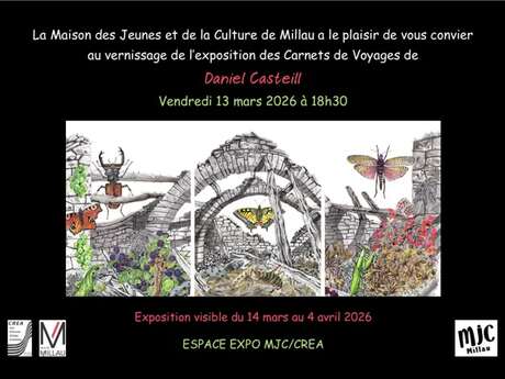 Expo " Carnets de voyages de Daniel Casteill -  Espace MJC / CREA