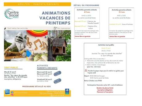 Animations vacances de printemps