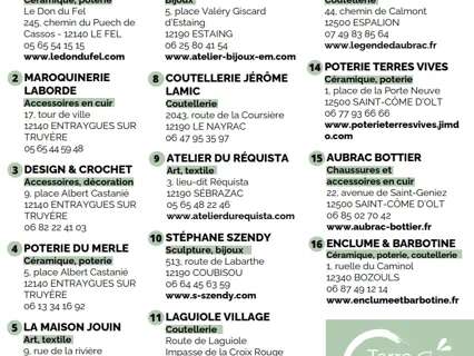 La route des savoir-faire en Terres d'Aveyron