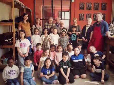 Exposition " Bleu patrimoine " de CP de l'école Jules Ferry - Maison de MA Région