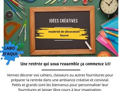 Atelier Personnalise tes fournitures de rentrée