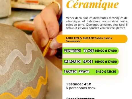 Atelier de création de Céramique, mois d'août - Céline Gauthier