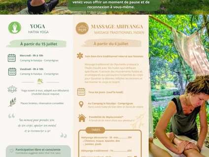 Yoga et massages au bord de la rivière