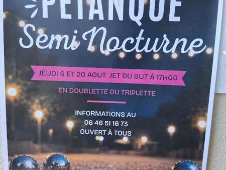 Concours de pétanque semi nocturne en doublette ou triplette