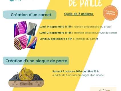 Cycle d'ateliers - Fabrication d'un carnet en marqueterie de paille
