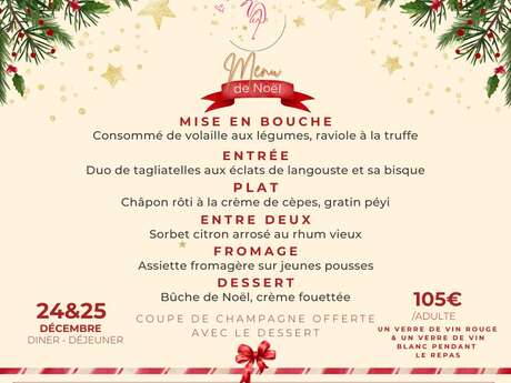 Menu de Noël (Le Flamant Rose - Hôtel Frégate Bleue ***)