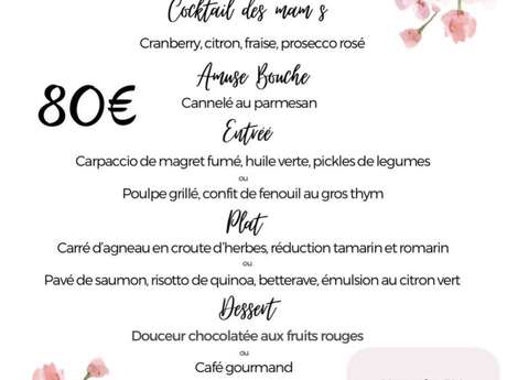 Menu de la Fête des Mères (Les Terrasses d'Ariel)