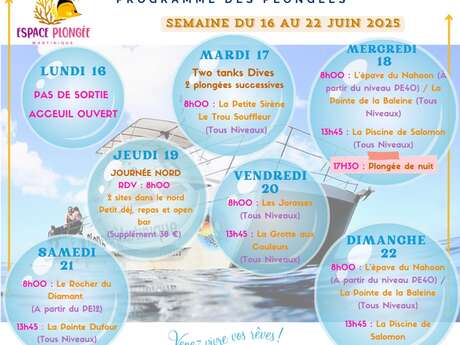 Programme des Plongées (Espace Plongée)