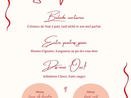 Menu de la Saint-Valentin (La Terrasse - Hotel Diamant les Bains****)