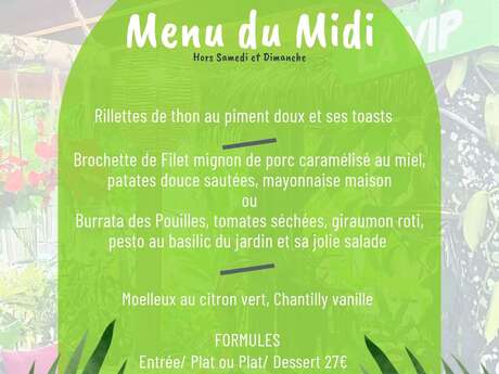 Menu de la semaine (Le Jardin des Envies)