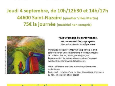 Mouvement de personnages, mouvement de paysages (dessin/illustration)