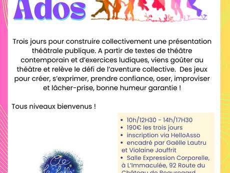 Stage théâtre ados avec la compagnie La Belle étoile