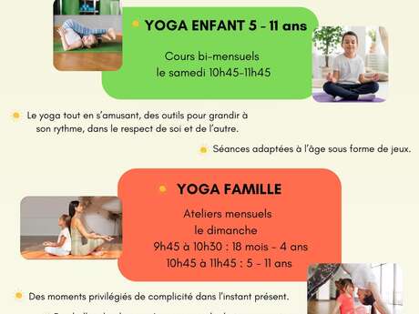 Séances Yoga familles (enfants de 18 mois à 4 ans et de 5 à 11 ans) Séances Yoga familles (enfants de 18 mois à 4 ans et de 5 à 11 ans)