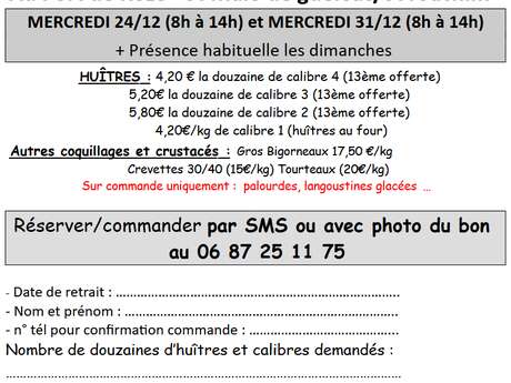 Huîtres et fruits de mer fêtes de fin d'année