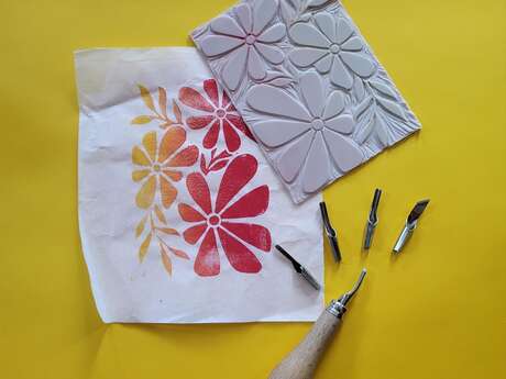 Atelier linogravure avec Lyka