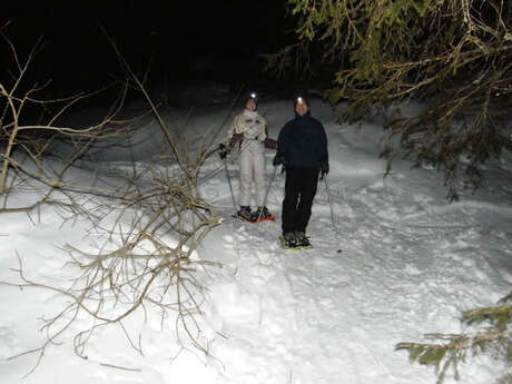 Randonnée en raquettes nocturne avec repas au chalet d'alpage